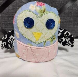 Quilted Patchwork Weighted Pin Cushion Owl